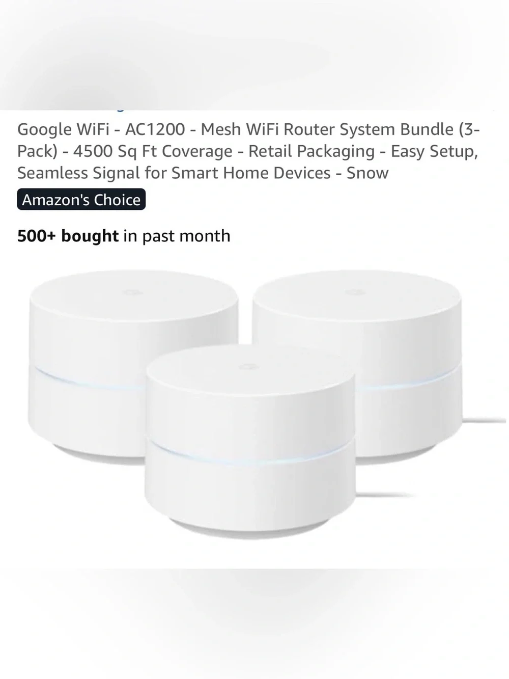 google WiFi - AC1200 - Mesh WiFi Router System Bundle (3 Pack) - Whole Home WiFi